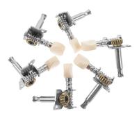 Yardwe Acoustic Guitar Tuning Pegs Easy to Operate 6pcs Silver Folk Guitar Pegs Made of Abs and Steel Fix Strings Suitable for Personal Use Performing