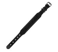 Yardwe Adjustable Black Dog Collar with Metal Spikes and Square Rivets Durable Protective Neckband for Training and Everyday Use Stylish Pet Accessory for Small to Dogs