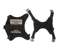Yardwe Adjustable Cat Walking Harness for Small Pets with Safety Attachment Point, Tactical Black Polyester Vest for Training and Walking, Escape Proof Soft Mesh Pet Harness