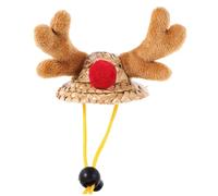 Yardwe Adjustable Small Animal Christmas Hat for Hamsters and Hedgehogs Mini Knitted Elk Antler Design Lightweight and Comfortable Festive Pet Decoration for Small Pets and Reptiles