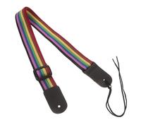 Yardwe Adjustable Ukulele Shoulder Strap with Dark Rainbow Design for Live Performances and Practice Soft Leather Sling with Secure Tail Pin Fastening Comfortable Fit for Adults and