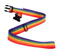 Yardwe Adjustable Wide Suitcase Strap for Travel Luggage Belt Cross Packing Strap Rainbow Color Fabric and Plastic Material Suitable for Various Suitcases