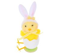 Yardwe Adorable Easter Chick Plush Doll with Bunny Ears Hat in Broken Eggshell Spring Ornament for Easter Party Favor Photo Booth Props and Festive Home Classroom Decoration