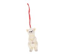 Yardwe Adorable Suspended Bear Statue Resin Ornament for Garden and Courtyard Decor Compact White Bear Hanging Figure with Smooth Texture and Vivid Craftsmanship Charming Home and Office