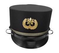 Yardwe Adult Train Conductor Hat for Railroad Engineer Costume, Classic Black Cloth Cap with Easy to Style and Shape Maintaining Features, for Theater Performances and Train Themed