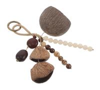 Yardwe African Nutshell Hand Percussion Shaker with Bells, Tribal Shekere Style Hand Jingle Rattle for Music Therapy and Rhythm, Suitable for Performance and World Music Enthusiasts