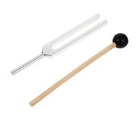Yardwe Aluminum Alloy Tuning Fork Set with Hammer for Physics Experiments and Stress Relief Lightweight Construction Extended Handle Design for Guitar Tuning and Chakra Therapy