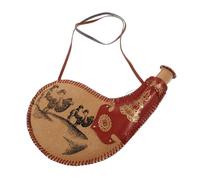 Yardwe Ancient China Style Leather Water Bag Compact and Lightweight Wine Pouch with Strap for Outdoor Activities Leak Design for Camping Hiking and Adventures