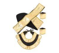 Yardwe Ancient Egyptian Pharaoh Costume Set for Men Comfortable Belt Collar Wristbands Halloween Cosplay Accessory for Party Role Play Historical Reenactments