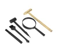 Yardwe Archaeology Excavation Tool with Hammer Brush Magnifier Realistic Gemstone Dig Kit for Stem Science Education and Outdoor Pretend Play