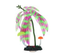 Yardwe Artificial Aquarium Plant Glowing Dark Fish Tank Realistic Silicone Fake Aquatic Plant Harmonious Landscaping Decor Underwater Simulation Water Orchid