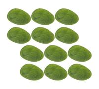 Yardwe Artificial Moss Rocks Easy to Maintain 12pcs for Garden Decoration, Foam Material Delicate Shaped Stone Design Outdoor Garden Decor for Fence and Lawn Landscaping