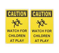 Yardwe at Play Safety Signs and Weather Resistant Features 2pcs Yellow Iron with Enhanced Safety Impact for Street and Drivers in Outdoor Neighborhoods