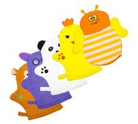 Yardwe Baby Bath Mitt Gloves Gentle on Skin 5pcs Soft Cotton Washcloths with Adorable Fruit-Shaped Design and Effective for Removing Dead Skin Cells for Babies During Bath