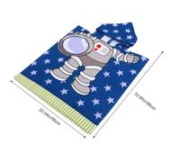 Yardwe Bath Towel Cape Polyester Poncho Style for Swimming Use | Blue Creative Print, Wear Resistant Design, Easy to Carry after Water Park Fun