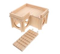 Yardwe Bearded Dragon Hideout Habitat with Climbing Ramp Basking Platform Wooden Reptile Cave for Large Lizards Secure Shelter Versatile Resting Area Dragon Cage Decor