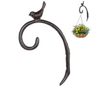 Yardwe Bird Hanging Hook Wall Mounted Iron Bracket Screws Coffee Finish | Rustic Decorative Accent, Polished Brushed Edges, Compact Shape, for Balcony Fence Posts and Lanterns