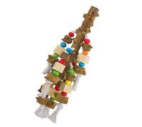 Yardwe Bird Hanging Toy Parrot Toy Bright Colored Wooden Chews Foot Rest Exercise Toy for Pet Birds Bird Nail Beak Care