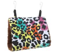 Yardwe Bird Nest Hammock Warm Winter Parrot Bed Comfortable Sleeping House for Cage Leopard Print Bird Hammock