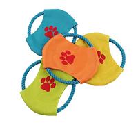 Yardwe Bite-resistant Pet Flying Disc Toy Made of Sturdy Fiber Fabric, Easy to Grab and Carry, for Dog Training and Fetching Activities for Dogs like Golden Retriever and Color Assorted style