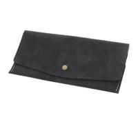 Yardwe Black PU Bi Fold Wallet with Multiple Card Slots and Snap Closure | Retro Minimalist Style, Unisex Use for Office Workers, Keeps Receipts and Invoices Neatly Organized