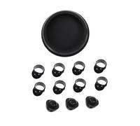Yardwe Black Silica Gel Rubber Finger Covers, Drum Accessories for Empty Drum Fittings Set, Easy Installation and Replacement, for Practice Performance