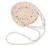 Yardwe Boho Crochet Mini Crossbody Bag for Women Handmade Cotton Rope Woven Shoulder Purse Lightweight Sling for Travel Beach Hiking Outdoor Activities