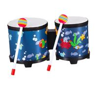 Yardwe Bongo Drum Sea World Pattern Wooden Hand Percussion Instrument for Adults and Beginners Music Education Rhythm Drum