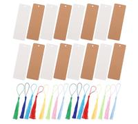 Yardwe Bookmark Making Kit with Tassels with Rounded Edges 100pcs Blank Paper Bookmarks and Pre-Punched Hole for Crafts and Art Projects
