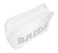 Yardwe Bride Makeup Bag PVC Toiletry Bag with Smooth Zipper for Travel and Daily Use, Cosmetic Storage Pouch for Wedding Day Emergency Kit