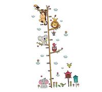 Yardwe Cartoon Elephant Lion Boys and Girls Wall Decal Removable Height Wallpaper Measure Art Decal for Childrens Growth Chart