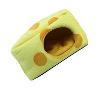 Yardwe Cartoon Hamster Plush Nest Bed Cozy Small and Play Adorable Cheese Cake Design Hideout for Hamsters Guinea Pigs and Other Small Animals