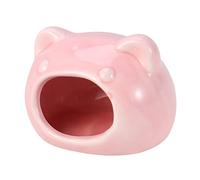 Yardwe Cat Shape Ceramic Nest Hamster House Bedding Guinea Pig Accessories Pet Hideaway Small Animal Nest Cottage Comfortable Safe Material for Hamster Mouse Chinchilla Squirrel Random