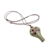 Yardwe Ceramic Alto C Ocarina with Vintage Peony Print for Beginners Lightweight and Easy Learning 6-hole round Pottery Flute, for Home Practice and Family Music