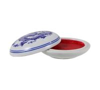 Yardwe Ceramic Calligraphy Ink Paste Box for Beginners Chinese Painting Stamping Practice Office Use DIY Craft Projects