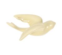 Yardwe Ceramic Decorative Wall Hanging Decor Beige in Beautiful with Bird Texture Pattern Chic Decoration and Clubs and Cafes