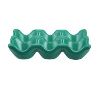 Yardwe Ceramic Egg Holder Egg Tray 6 Cups Storage Insulation for Fridge, Kitchen and Restaurant, Green