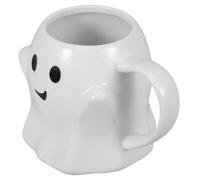 Yardwe Ceramic Halloween Ghost Mug with 350ml Capacity, Cartoon Design Decorative Water Cup for Creative Work and Artwork Displays, White Ceramic Drink Cocktail Mug