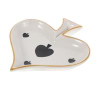 Yardwe Ceramic Heart Shape Jewelry Holder Dish for Rings, White Tray