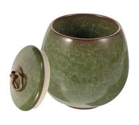 Yardwe Ceramic Pet Cremation Urn Keepsake Pot in Light Green Compact Memorial Ashes Container for Cats and Dogs Portable Pet Ashes Keeper with Sleek Finish Memorial