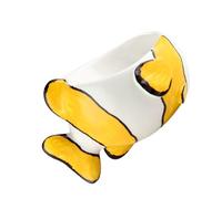 Yardwe Ceramic Pet Feeding Bowl for Cats and Dogs Non-slip Design for Easy Drinking and Eating Stable Base for Kittens and Puppies Fish Design Yellow