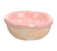 Yardwe Ceramic Pet Food Bowl for Hamsters and Animals Cute Mushroom Design and Easy to Clean for and Chinchillas Anti-tip Feeding Dish