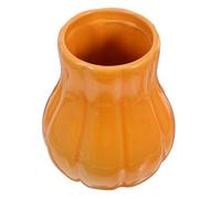 Yardwe Ceramic Pumpkin Utensil Holder and Decorative Plant Pot Element for Kitchen Countertop , Rustic Orange Autumn Utensil Crock with Effortless Cleaning for Indoor Kitchen Decorations
