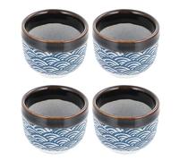 Yardwe Ceramic Sake Cups Set of 4 Japanese Style Traditional Glazed Saki Cups 2.00Oz 2X2X1.57 Inch Compact Asian Tea Cups for Home Use Dishwasher Safe
