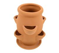 Yardwe Ceramic Strawberry Tower Planter with 6 Pockets for Succulent and Indoor Plants, Lightweight Flower Pot Suitable for Home and Balcony Gardening