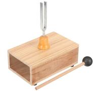 Yardwe Chakra Tuning Fork Set 512Hz Metal Acoustic Experiment Instrument Hammer in Wooden Box for Yoga Therapy, Meditation, and Physical Science Teaching