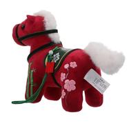 Yardwe Chinese Zodiac Horse Plush Doll Year Red Soft Stuffed Animal Pendant for Bag Symbolizing Prosperity Courage Collectible Lightweight Travel Companion