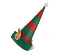 Yardwe Christmas Elf Hat for Adults Non Woven Holiday Costume Favors Fit Striped Design Santa Hat Comfortable Stylish Party Accessory for Men and Women