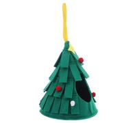 Yardwe Christmas Tree Hanging Bird House Small Animal Shelter Felt with Safe and Comfortable Spot, Portable Winter Hideout for Cockatiels and Guinea Pigs for Bird Cage and Backyard