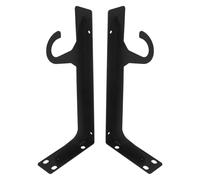 Yardwe Closet Rod Support Brackets 16 Inch with Hooks Heavy Duty 2pcs Black Cold-Rolled Steel Wall Mounted Holder for Closet Shelf and Rod Storage Optimisation for Bathroom and DIY Setup